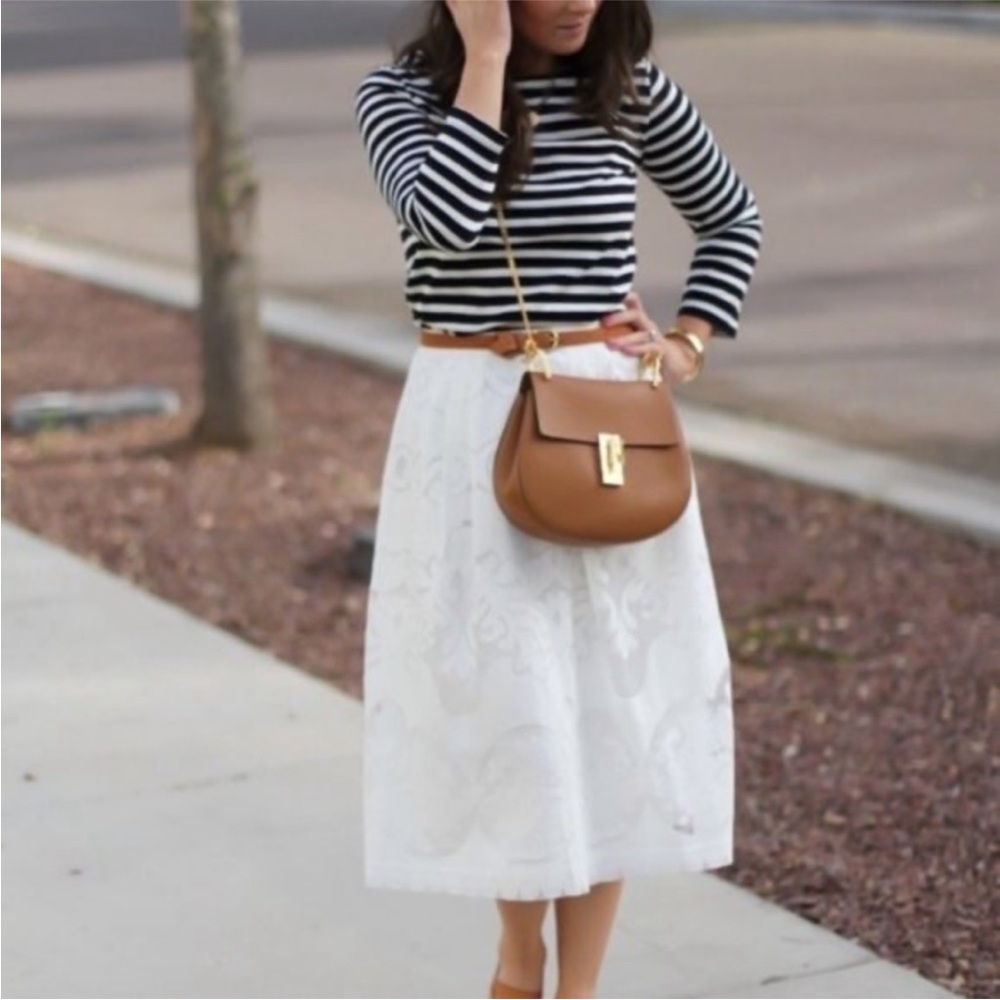 J.Crew Ornate Lace Midi Skirt